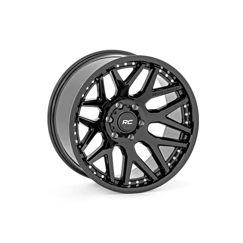 Rough Country 95 Series Wheel | One-Piece | Gloss Black | 20x10 | 8x180 | -19mm | 95201006
