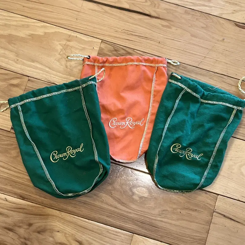 Lot Of 3 CROWN ROYAL PEACH Orange And Green LIMITED EDITION 750 ML  BAGS 9 Tall