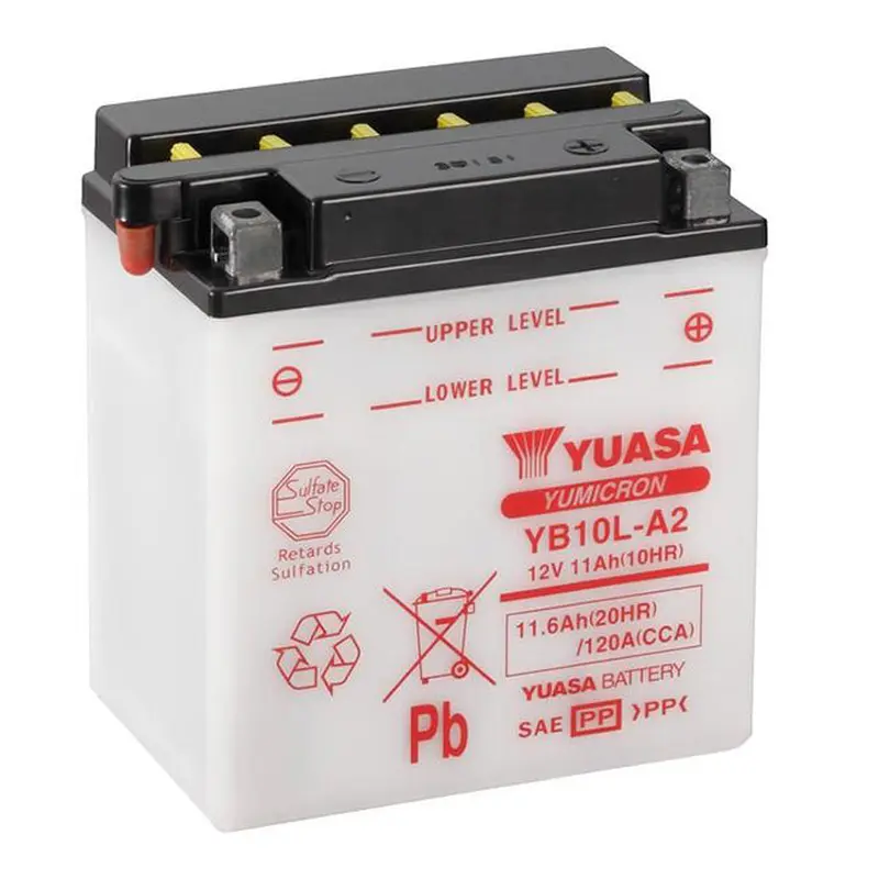 YB10L-A2 DG Battery with 0.8ltr acid pack Yuasa (YB10LA2PK)