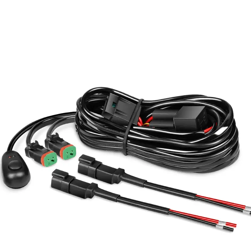 16AWG DT Connector Wire Harness Kit 2 Leads W/ 12V On Off Switch