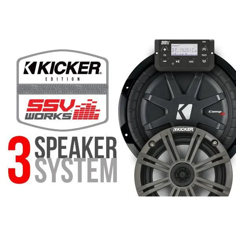 GN-3K POLARIS GENERAL COMPLETE KICKER 3 SPEAKER PLUG-AND-PLAY SYSTEM by SSV Works