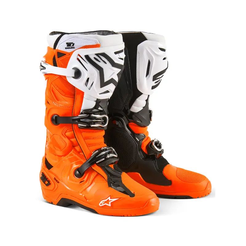 Alpinestars Tech 10 Enduro Boots - Orange Fluo/Black/White - Part Number 2010025-4512-12