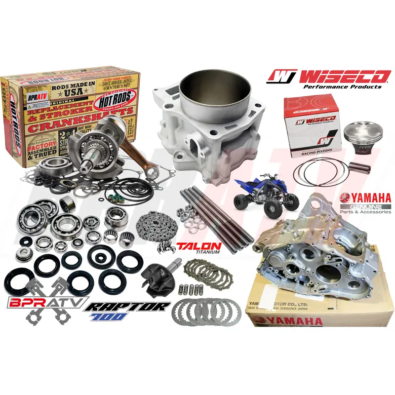 13+ Raptor 700 700R +5mm Stroker Crank Cases Complete 105.5 Big Bore Rebuild Kit