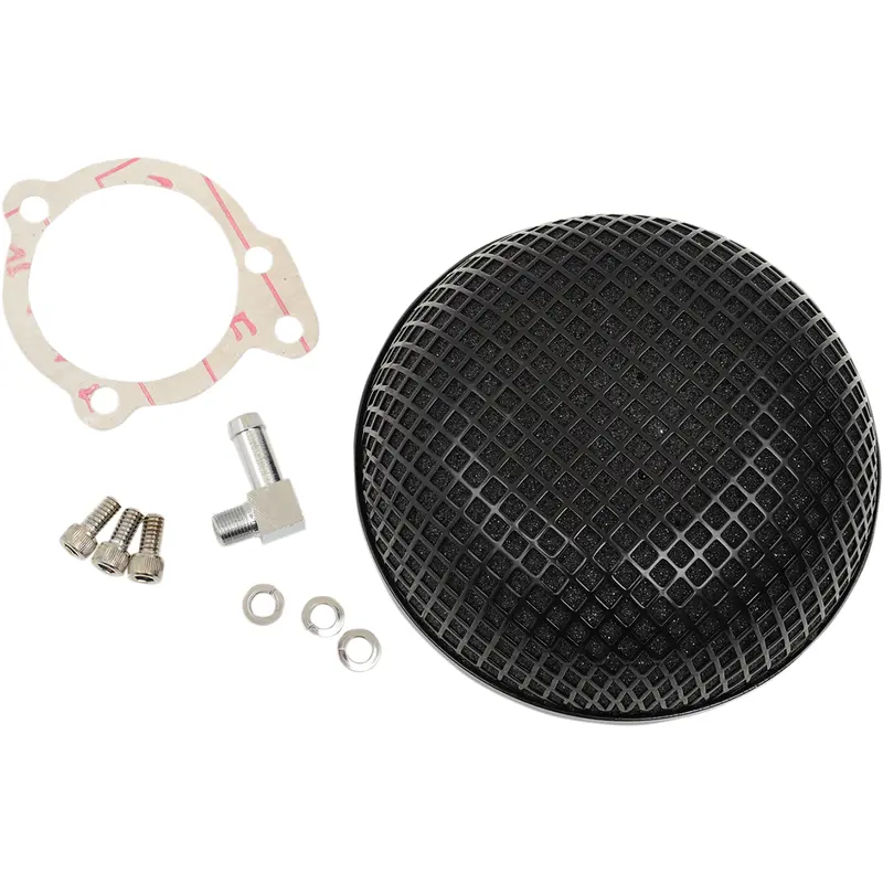 DRAG SPECIALTIES "Bob" Retro-Style Air Cleaner Kit - Black 14-0110SSSB
