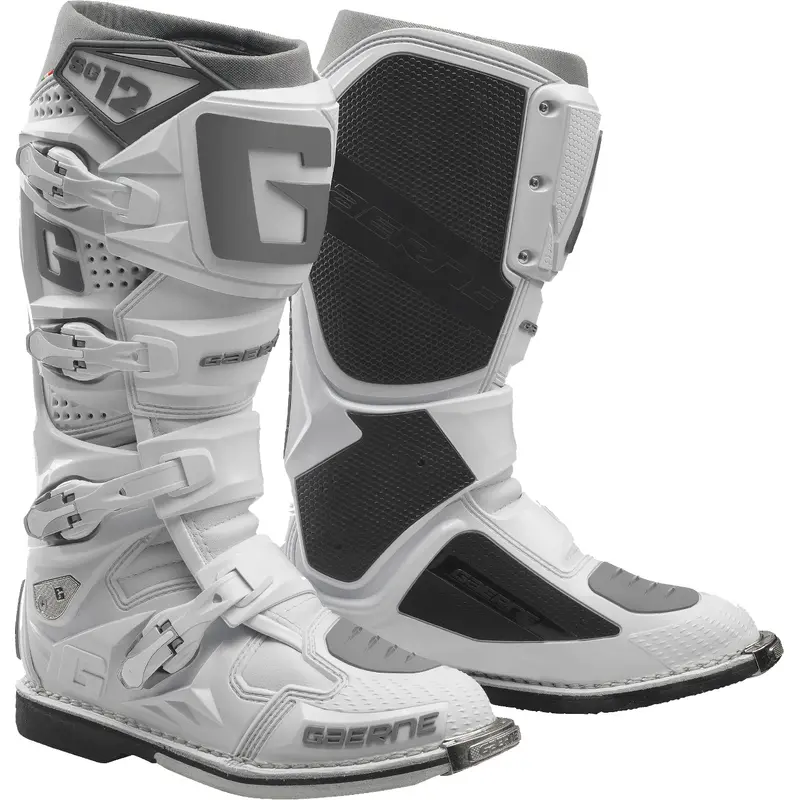 GAERNE SG-12 Boots White Size 10 - Premium Motorcycle Footwear