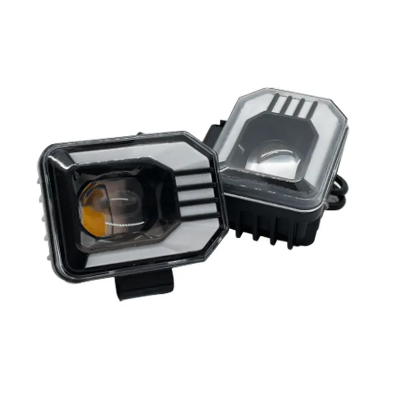 HJG Headlight LED Work Light DRL Fog Lamp Dual Color Motorcycle Lights