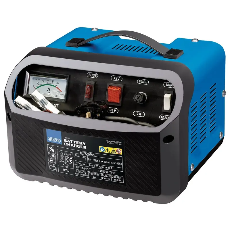 Draper 12/24V 20-25A Battery Charger - BCD40A