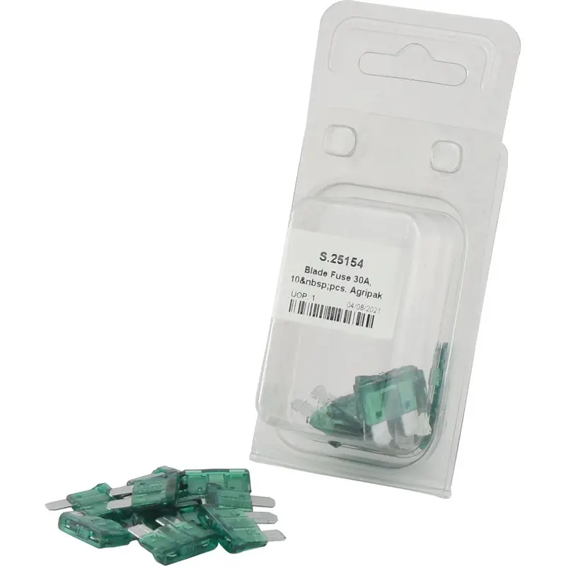 Blade Fuse 30A, 10 pcs. Agripak | Sparex Part No.S.25154
