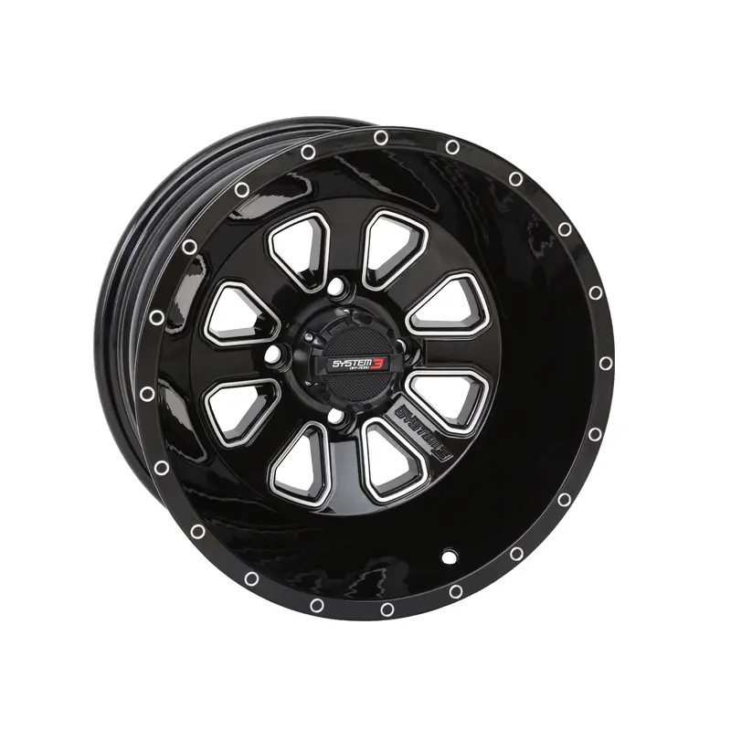 ST4 WHEEL 14X7 2+5 (-47MM) 4/110 GLOSS BLACK/MACHINED