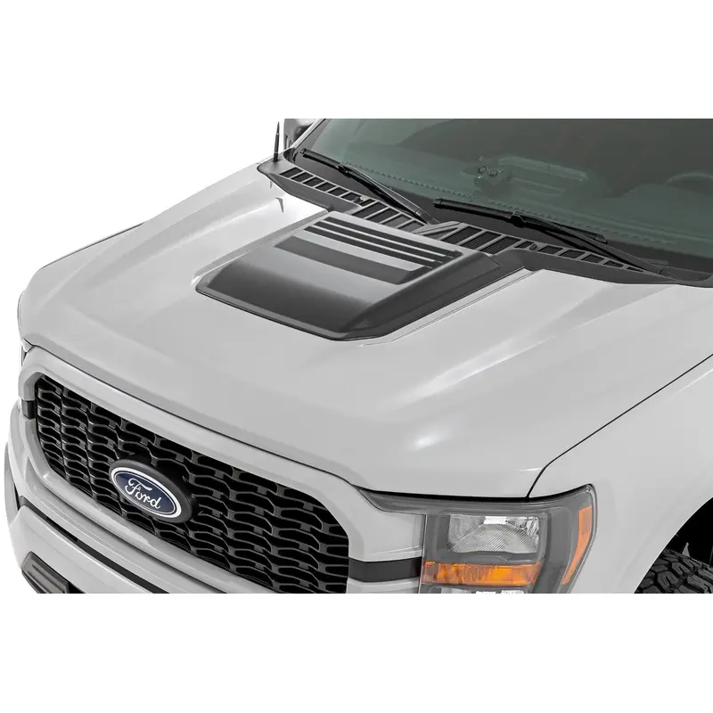 Hood Scoop | JS Iconic Siver | Ford F-150 2WD/4WD (2021-2025) | HS30010-JS