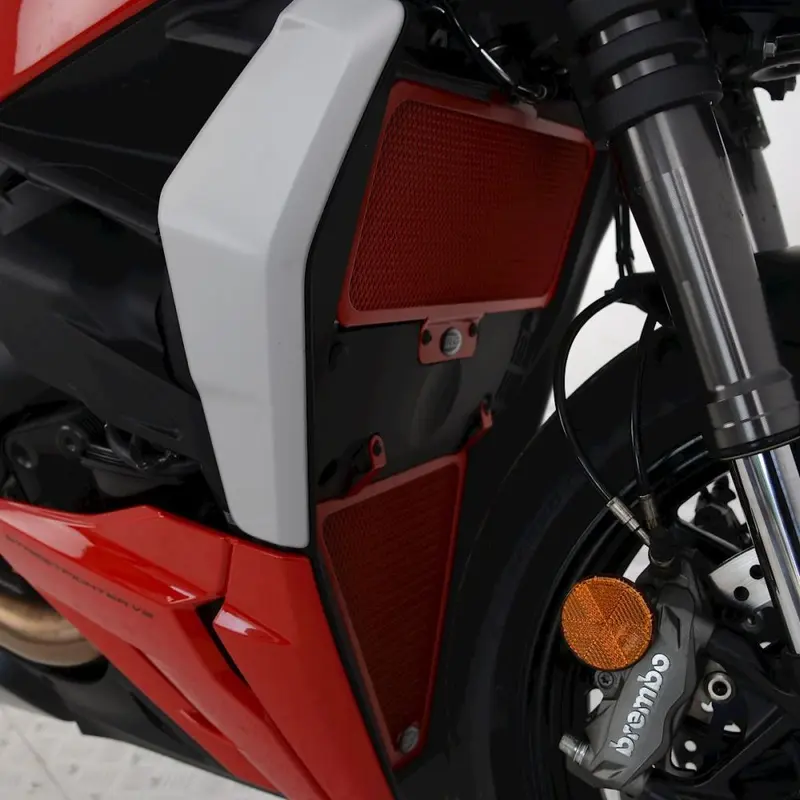 R&G Racing Red Aluminum Radiator Guard For 2022-2024 Ducati Streetfighter V2