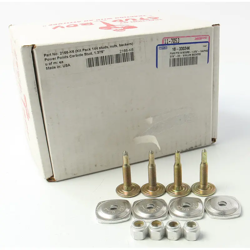 STUD BOY POWER POINT W/BACKERS 1.375"-144/PKG 5/16"-24 2166-K6