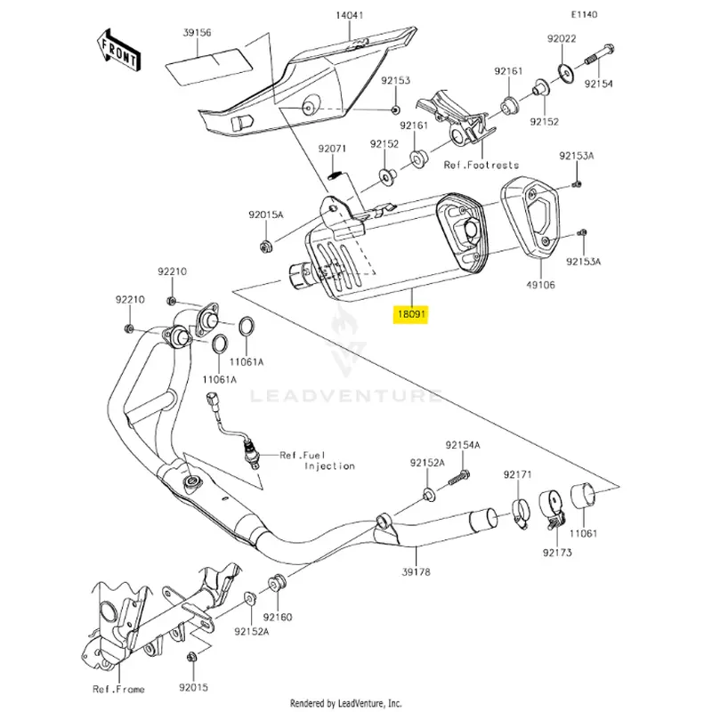 Kawasaki Muffler for Ninja 300