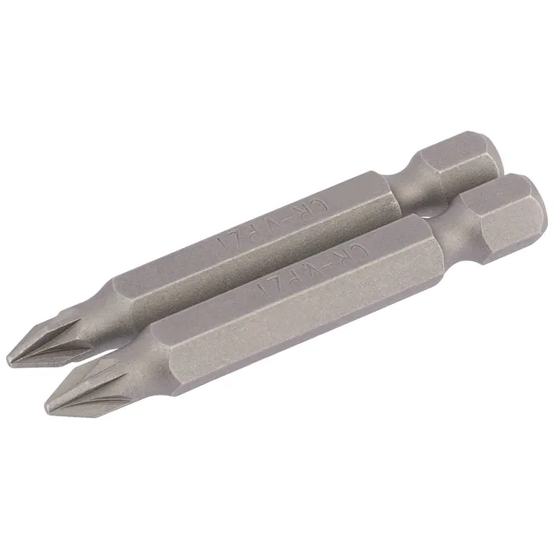 Draper Pz Type Insert Bit, 1/4" Hex, 50mm Long, No.1 (Pack Of 2) - 50PZ/2/B