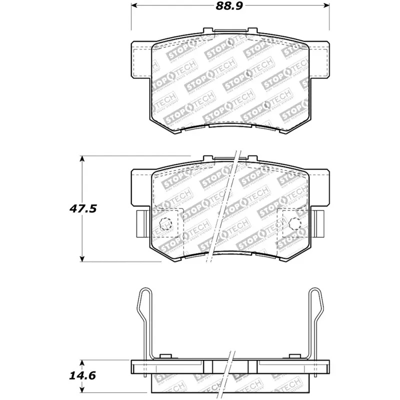 StopTech Street Touring 08-10 Honda Accord EX/EX-L Coupe Rear Brake Pads