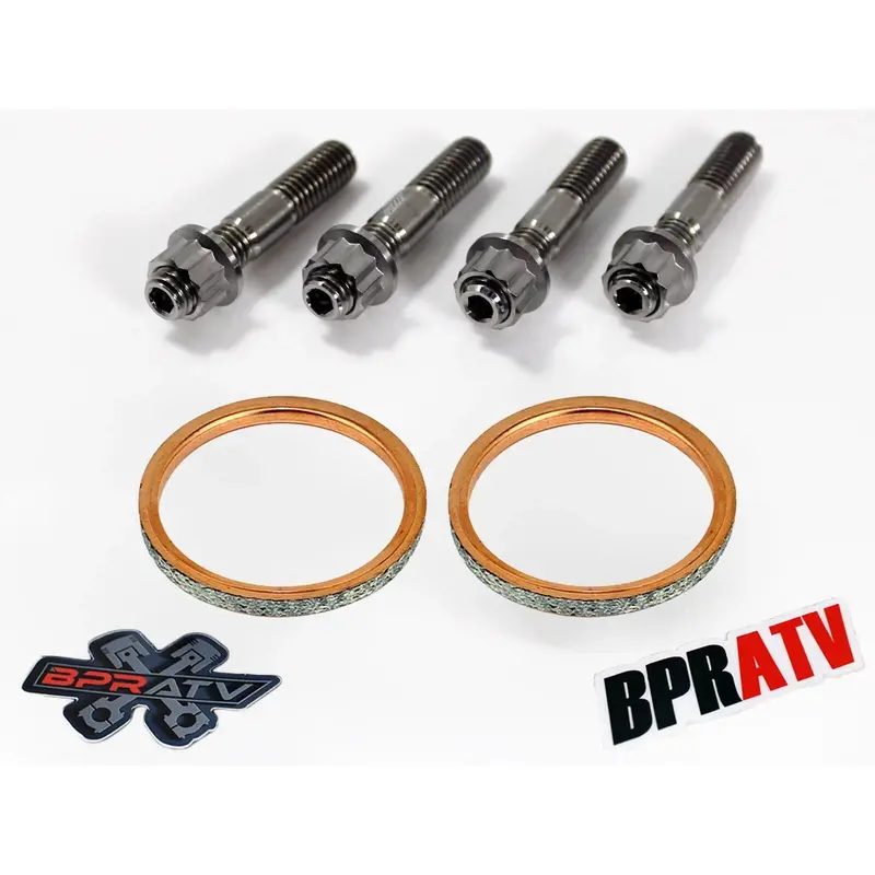 09-15 Grizzly 550 TITANIUM Exhaust Manifold Studs Nut Gaskets Head Pipe Stud Kit