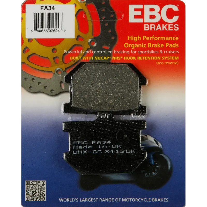 EBC 1 Pair FA Series Organic Replacement Brake Pads MPN FA34