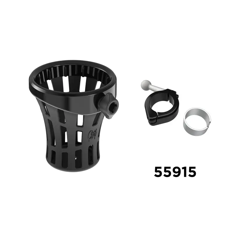 CIRO Drink Holder - Gen 2 - Big Ass - Black - Black 1-1/8" to 1-1/4" Handlebar Mount 55915