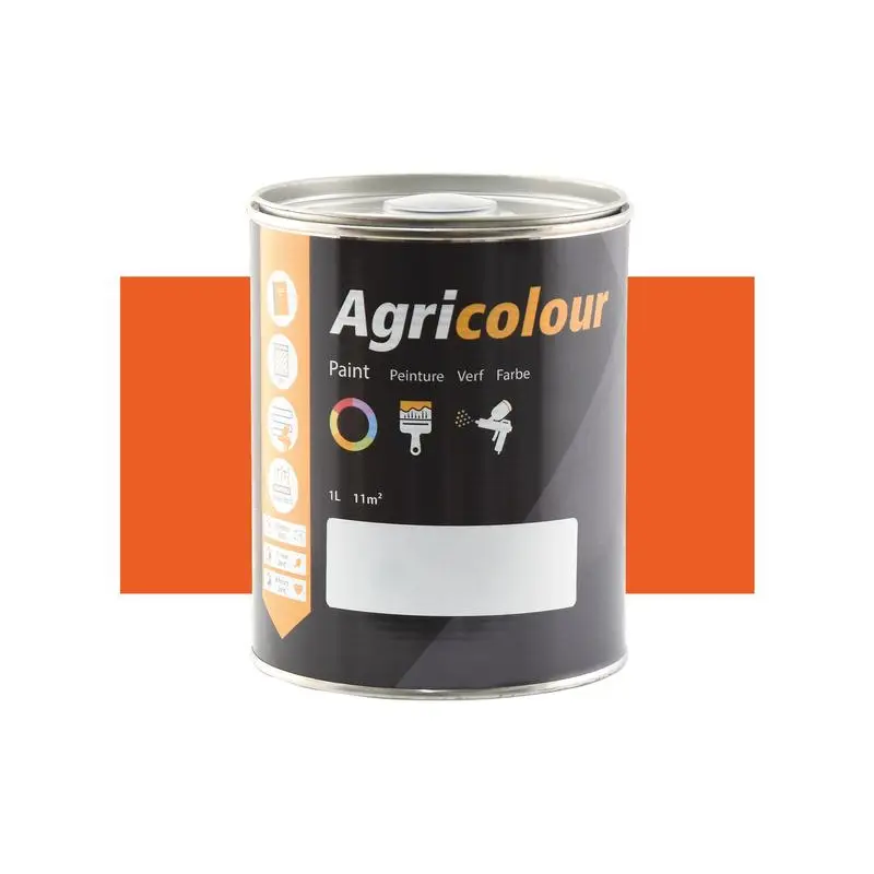 Agricolour - Orange Gloss Paint 1L Tin - Sparex Part No. S.82989