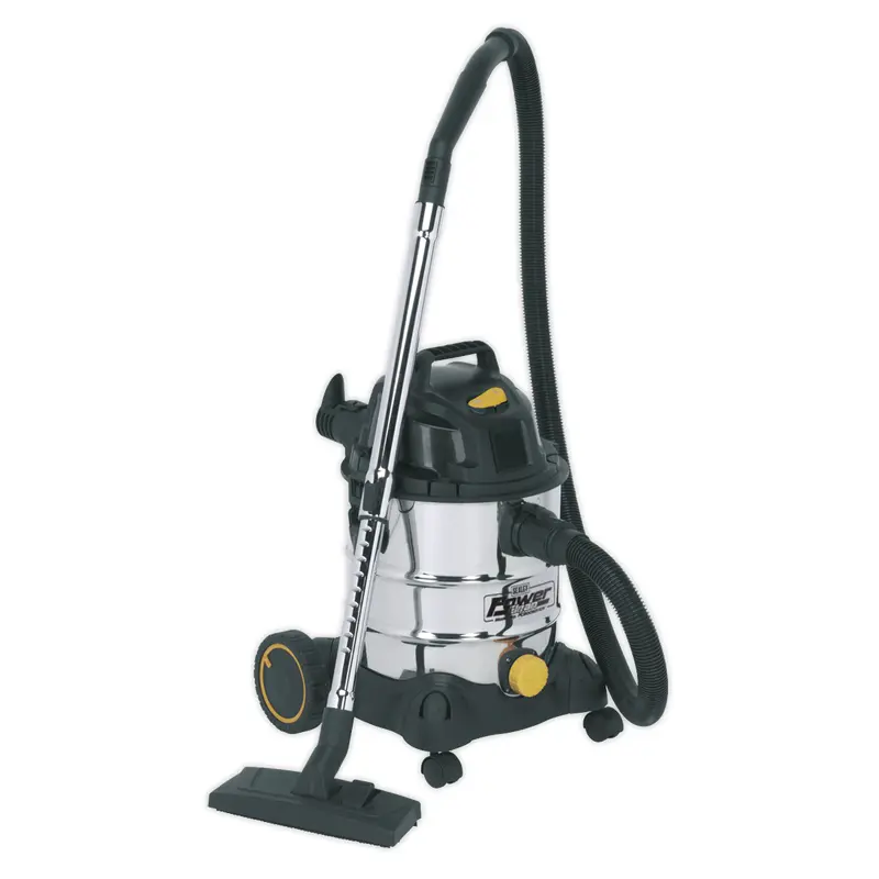 Vacuum Cleaner Industrial Wet & Dry 20L 1250W/110V Stainless Drum - PC200SD110V
