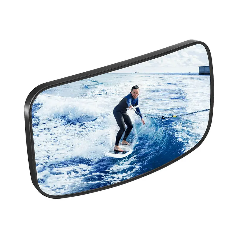 300Curved Surface Boat Rear Mirror, 4.5"x8" Clamp for Ski Boat Pontoon Boat