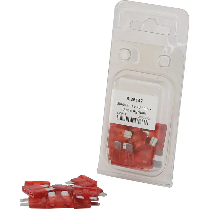 Blade Fuse 10A, 10 pcs. Agripak | Sparex Part No.S.25147